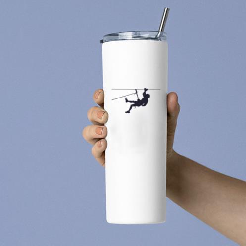 Climbing Mountain Silhouette Skinny Tumbler 20oz