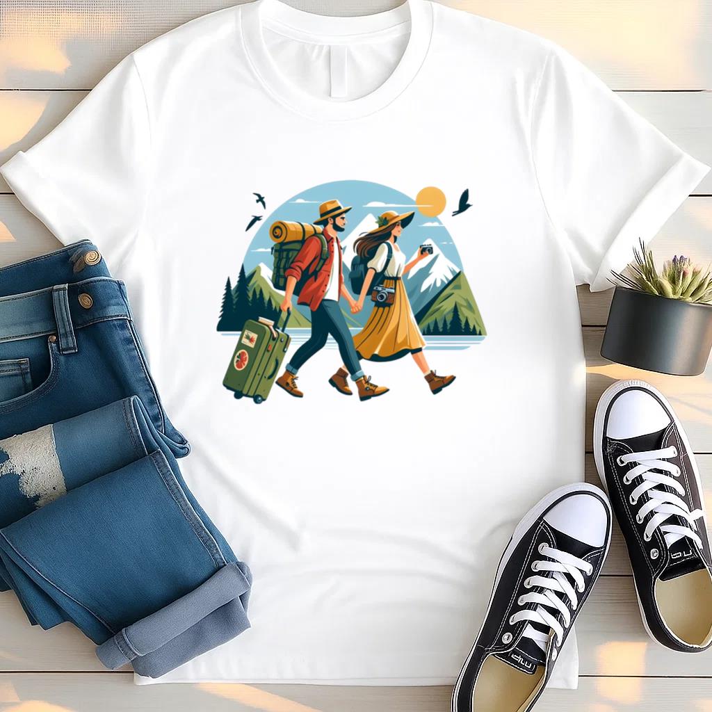 Happy Bright Camping Travelling T Shirt
