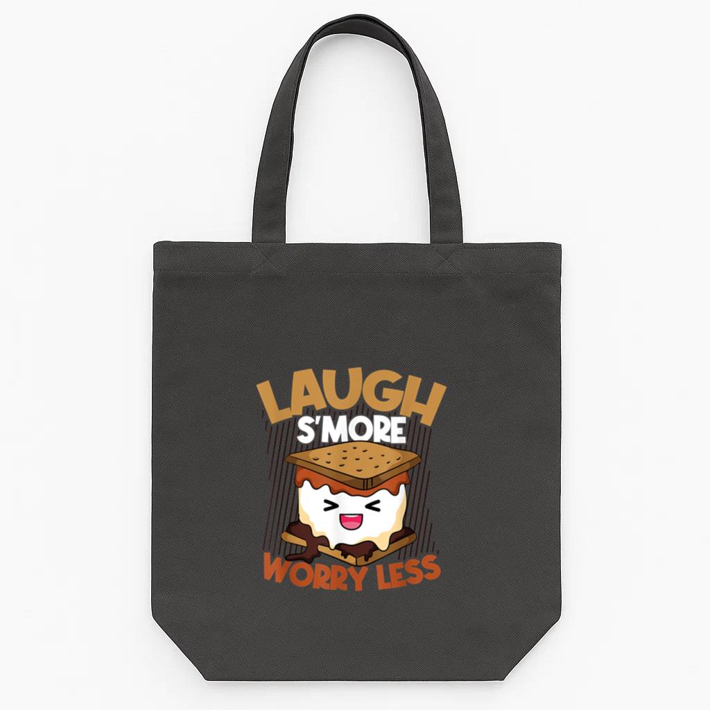 Laugh S more Worry Less Camping Tote Canvas Bag