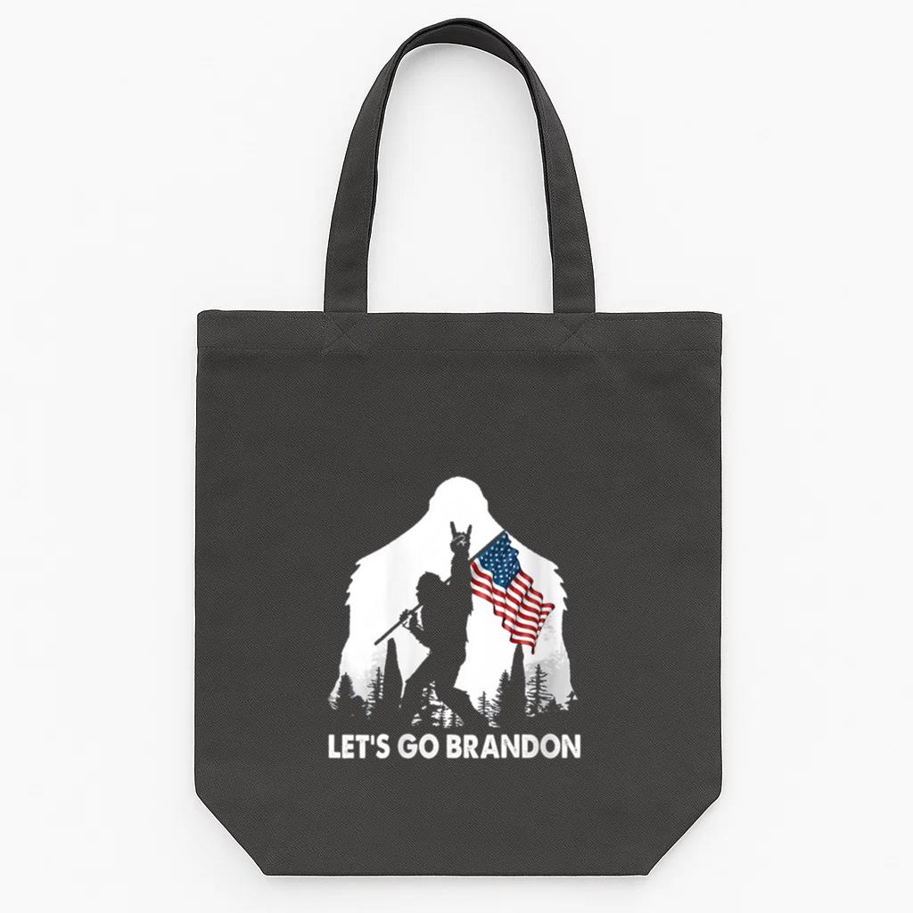 Lets Go Brandon Camping Bigfoot Tote Canvas Bag