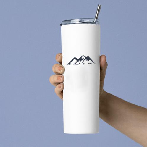 Mountain Climbing Silhouette Icon Skinny Tumbler 20oz