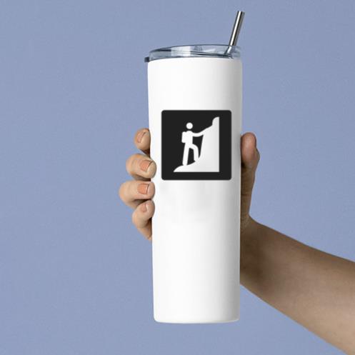 Mountain Climbing Square Icon Skinny Tumbler 20oz