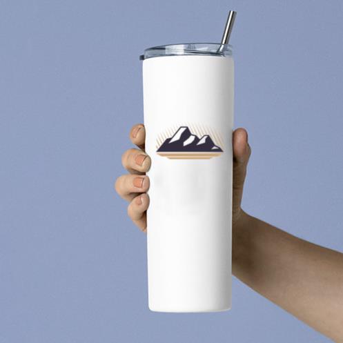Mountain Label Badge Skinny Tumbler 20oz
