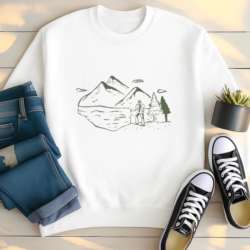 Person Hiking Mountains Sweatshirt