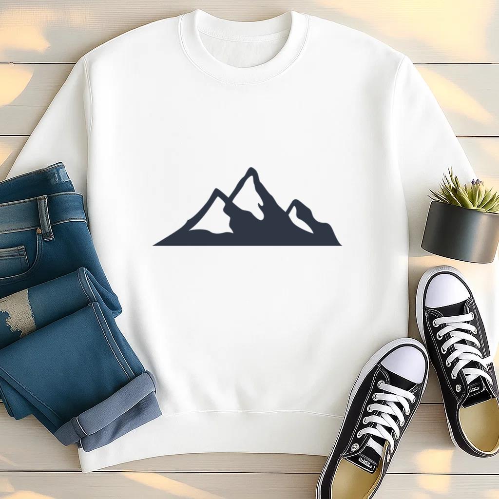 Snow Mountain Climbing Illustration Sweatshirt