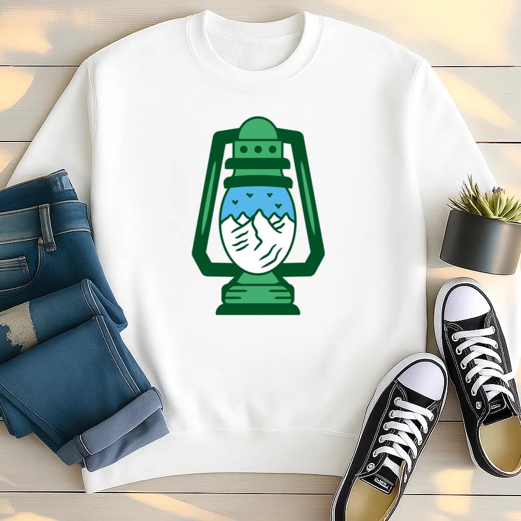 Vintage Lantern With Mountain And Sky Scene Sweatshirt
