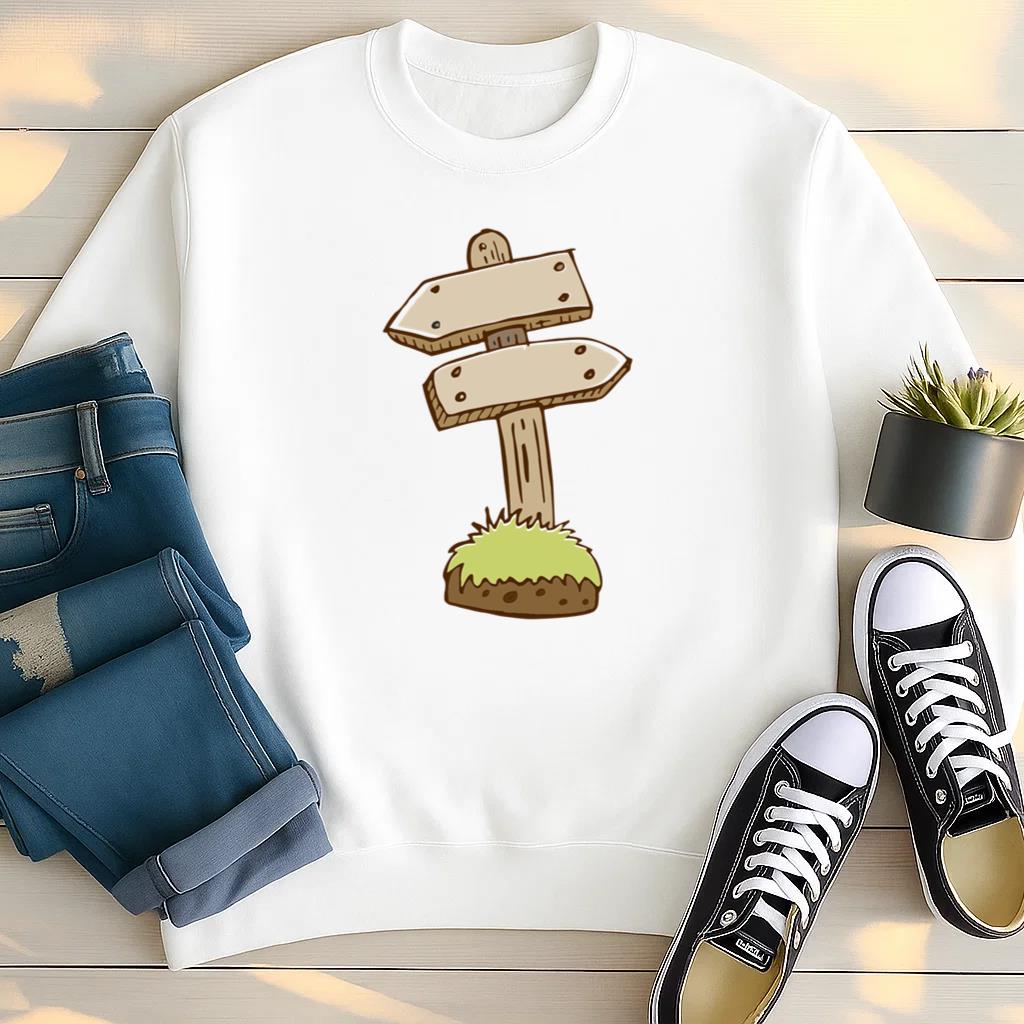 Wooden Direction Arrow Icon Sweatshirt